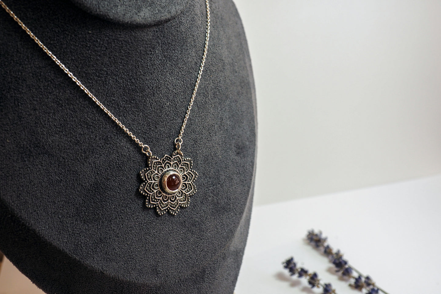 Sacred Aura | Mandala Necklace with Stone