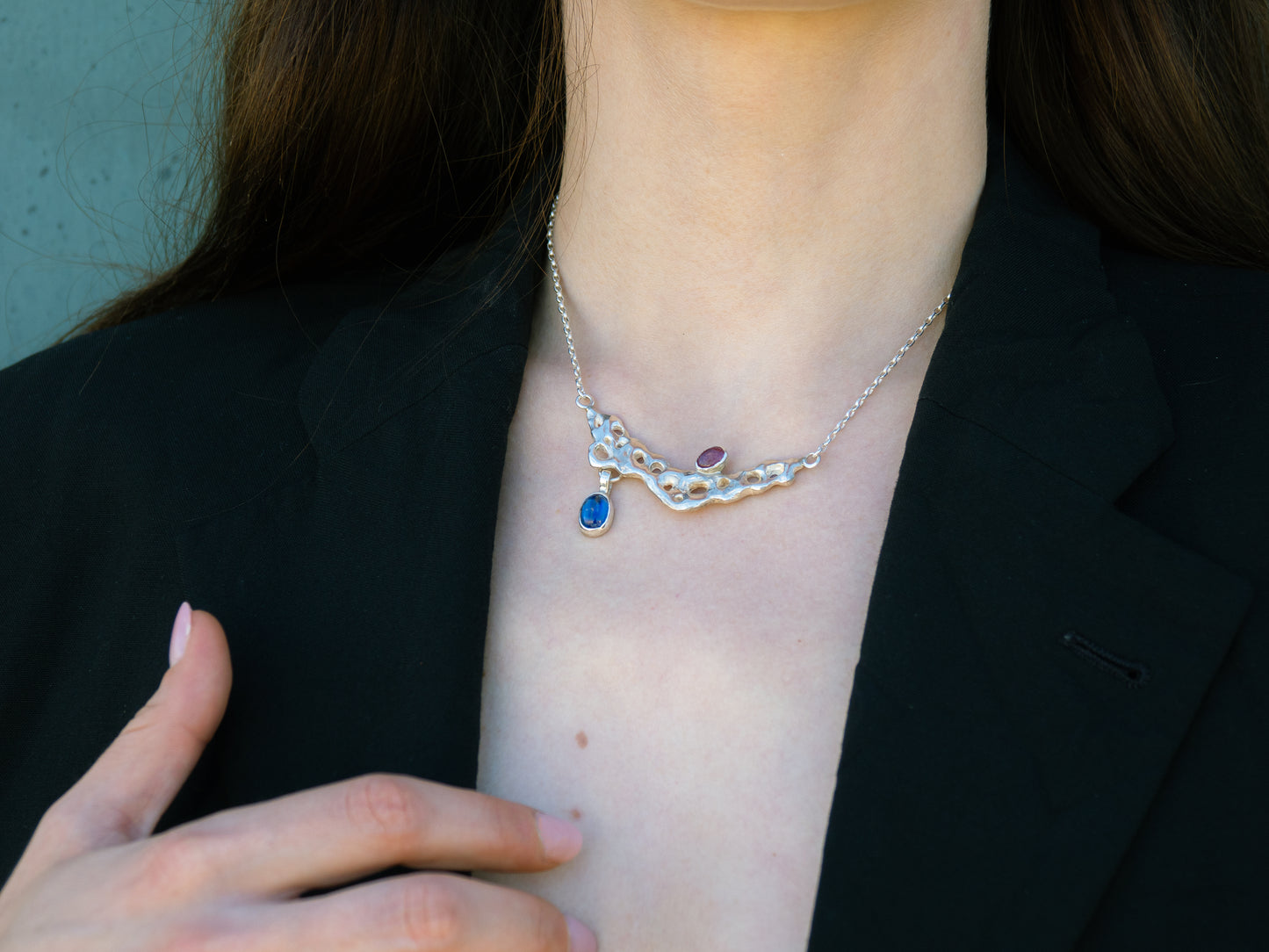 Void | Necklace with Ruby & Kyanite (one of a kind)