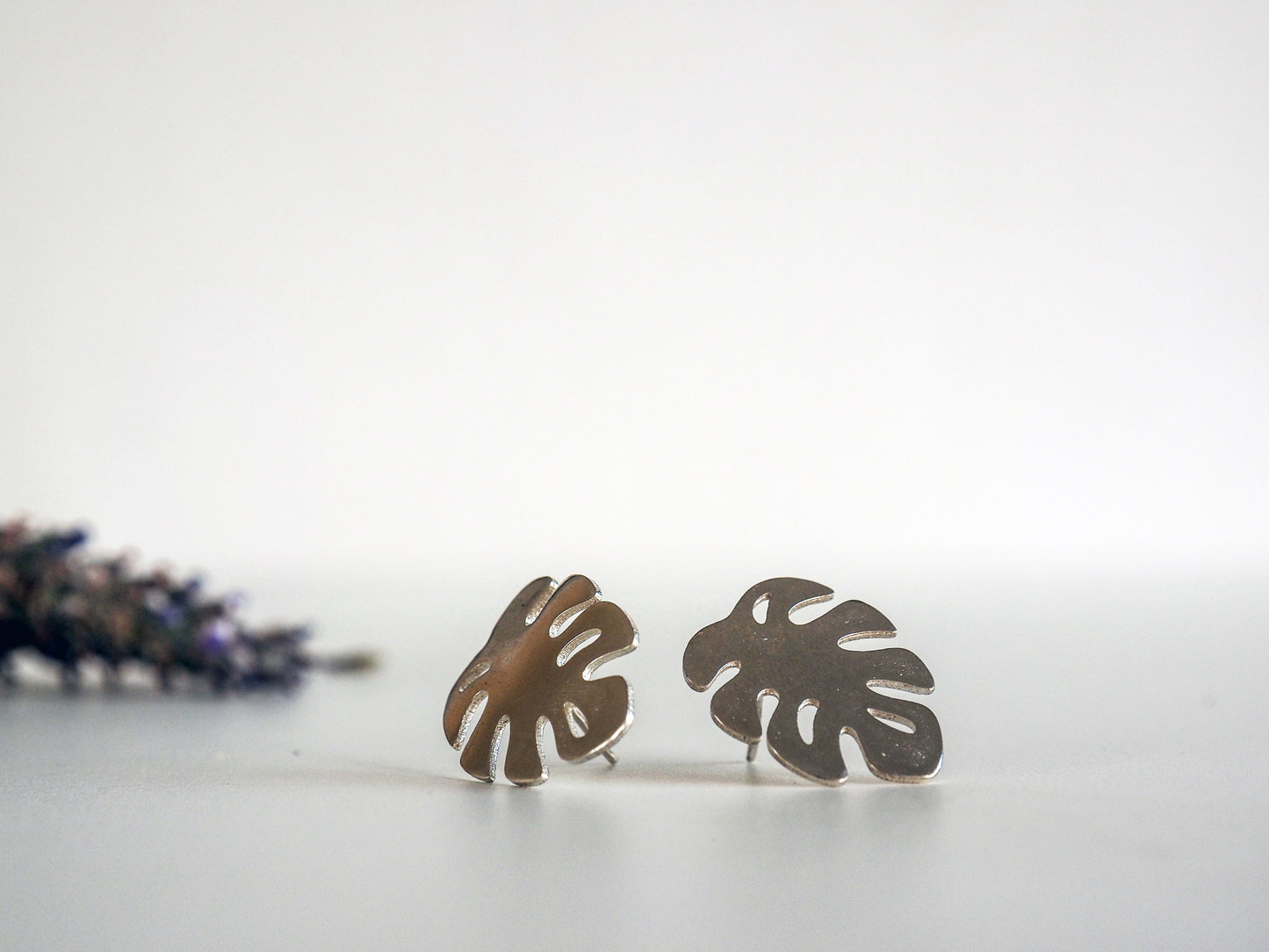 Monstera Stud Earrings