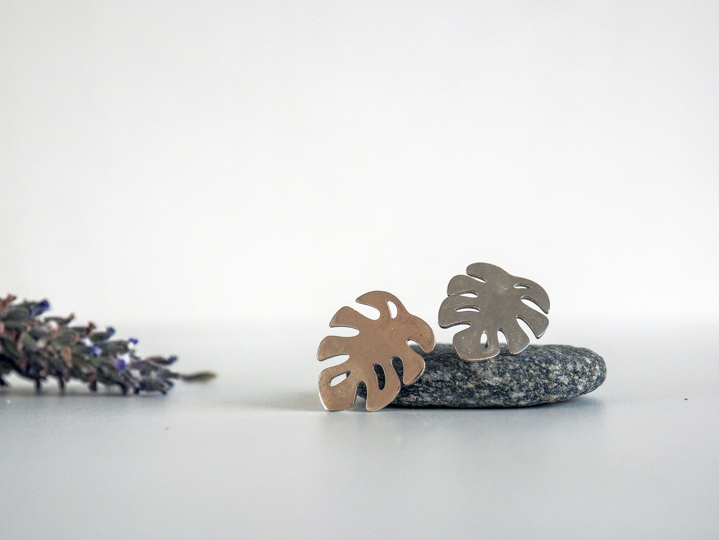 Monstera Stud Earrings