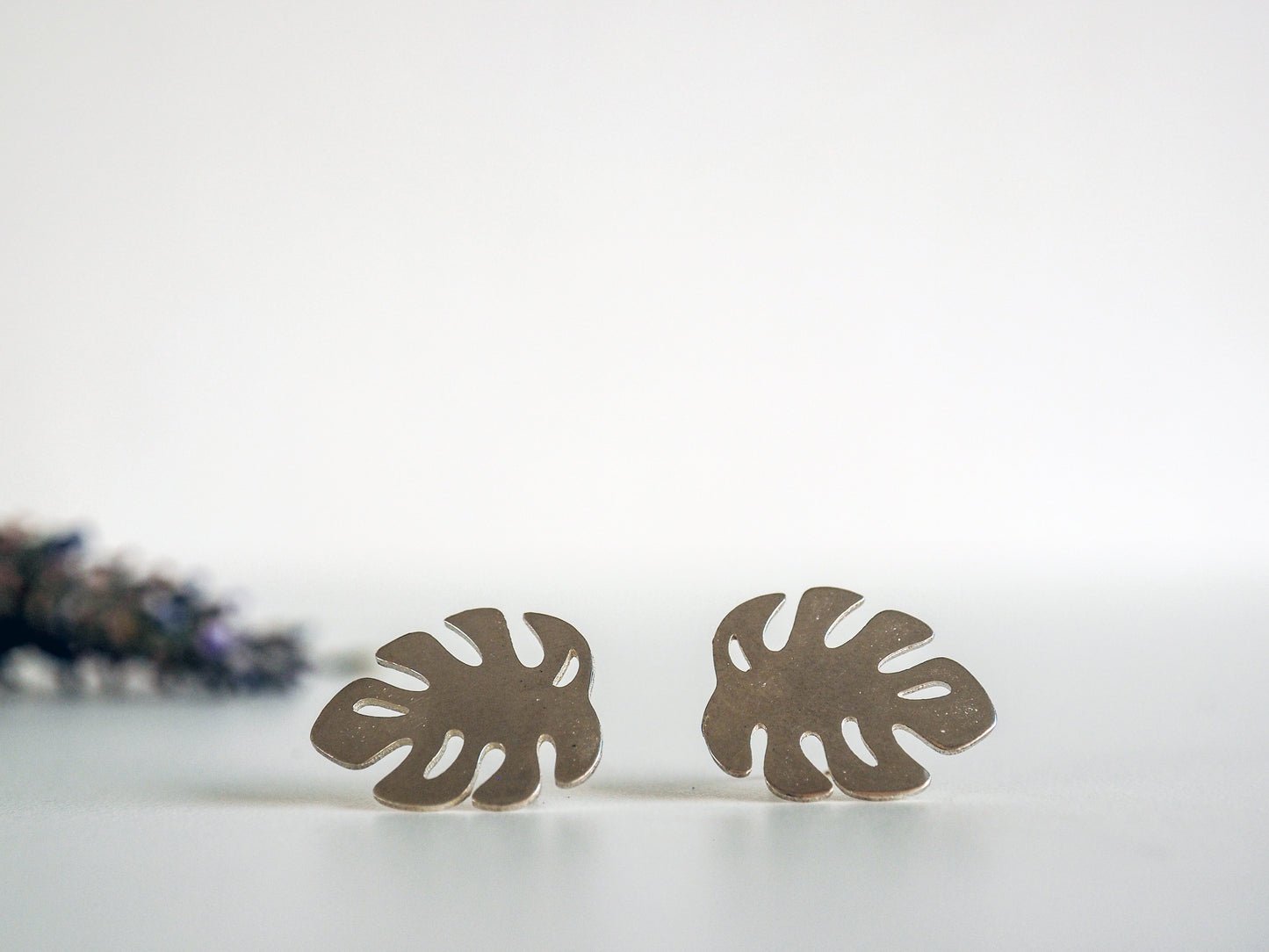 Monstera Stud Earrings