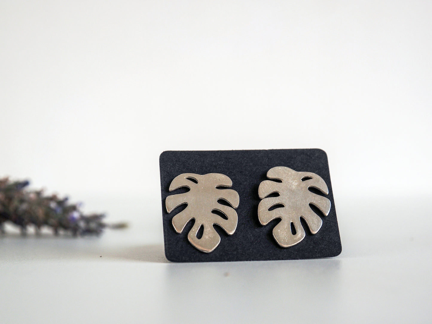 Monstera Stud Earrings