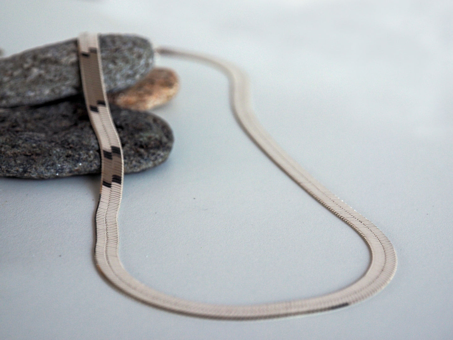 Flat snake chain necklace