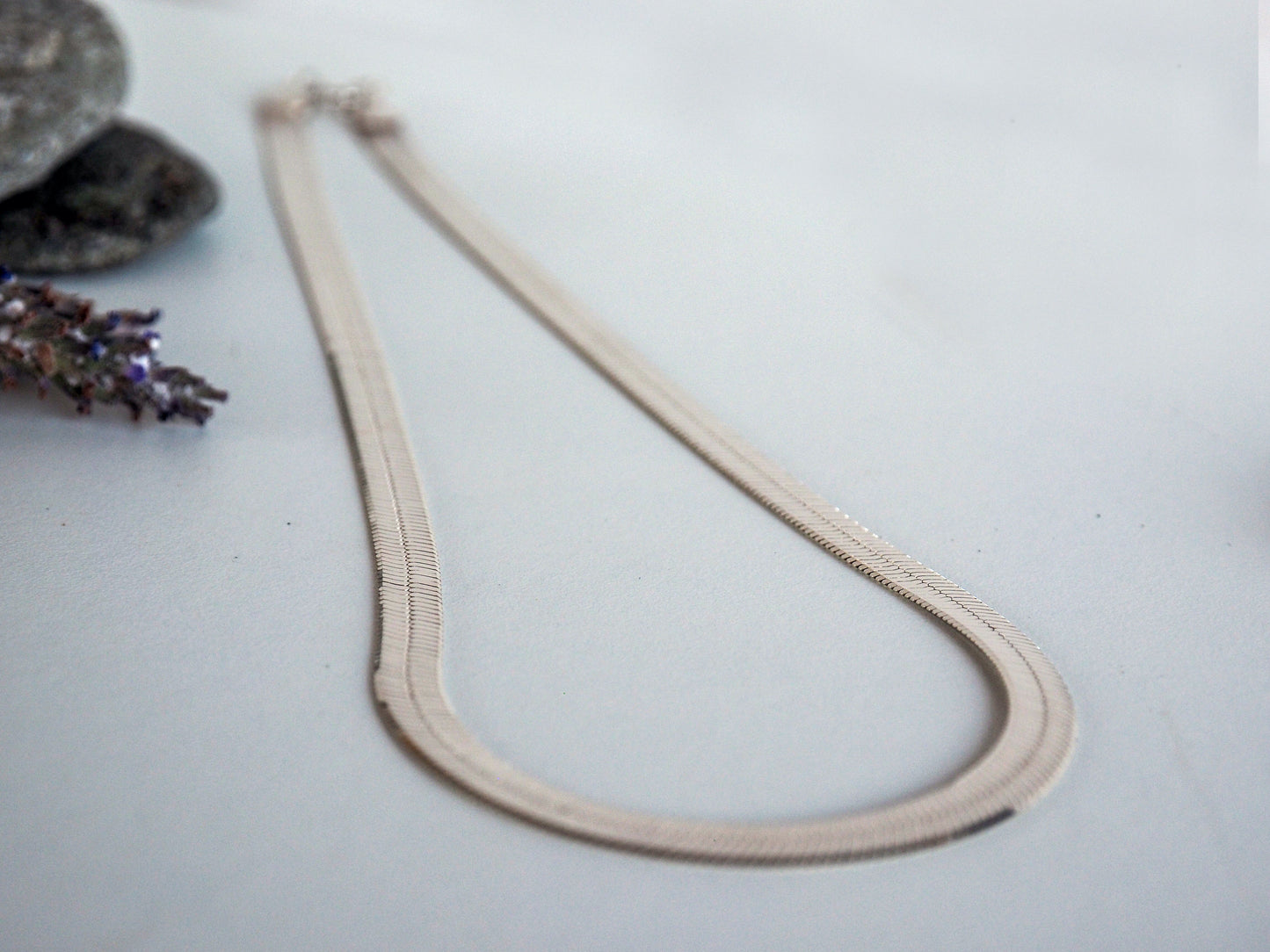 Flat snake chain necklace