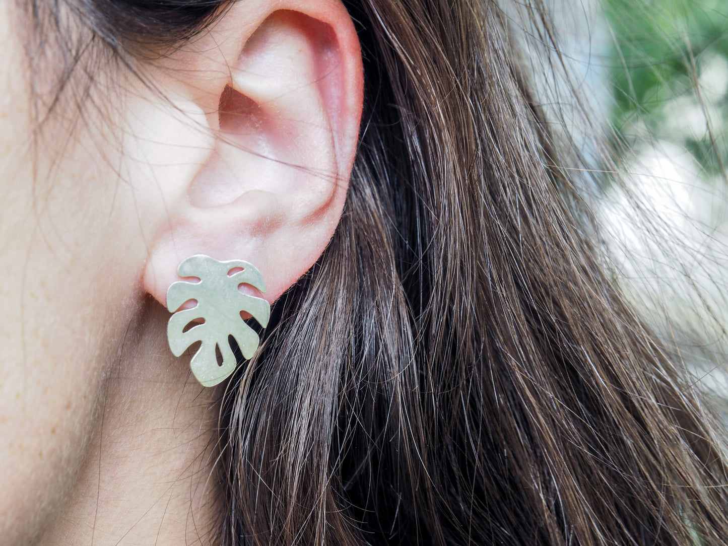 Monstera Stud Earrings