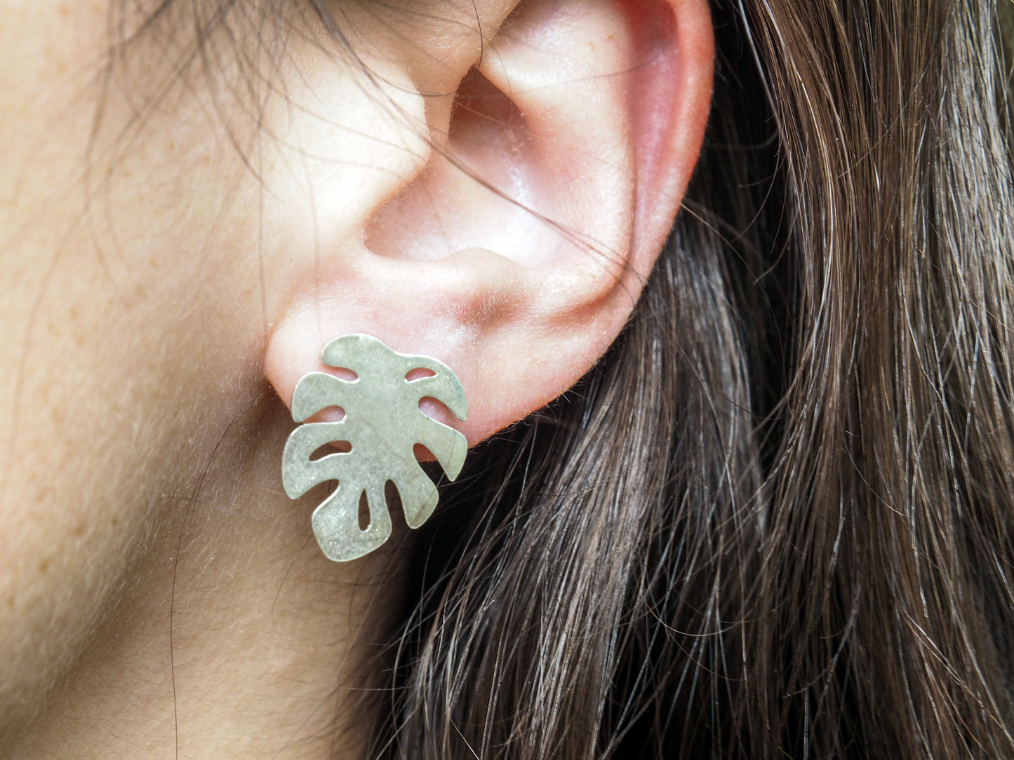 Monstera Stud Earrings