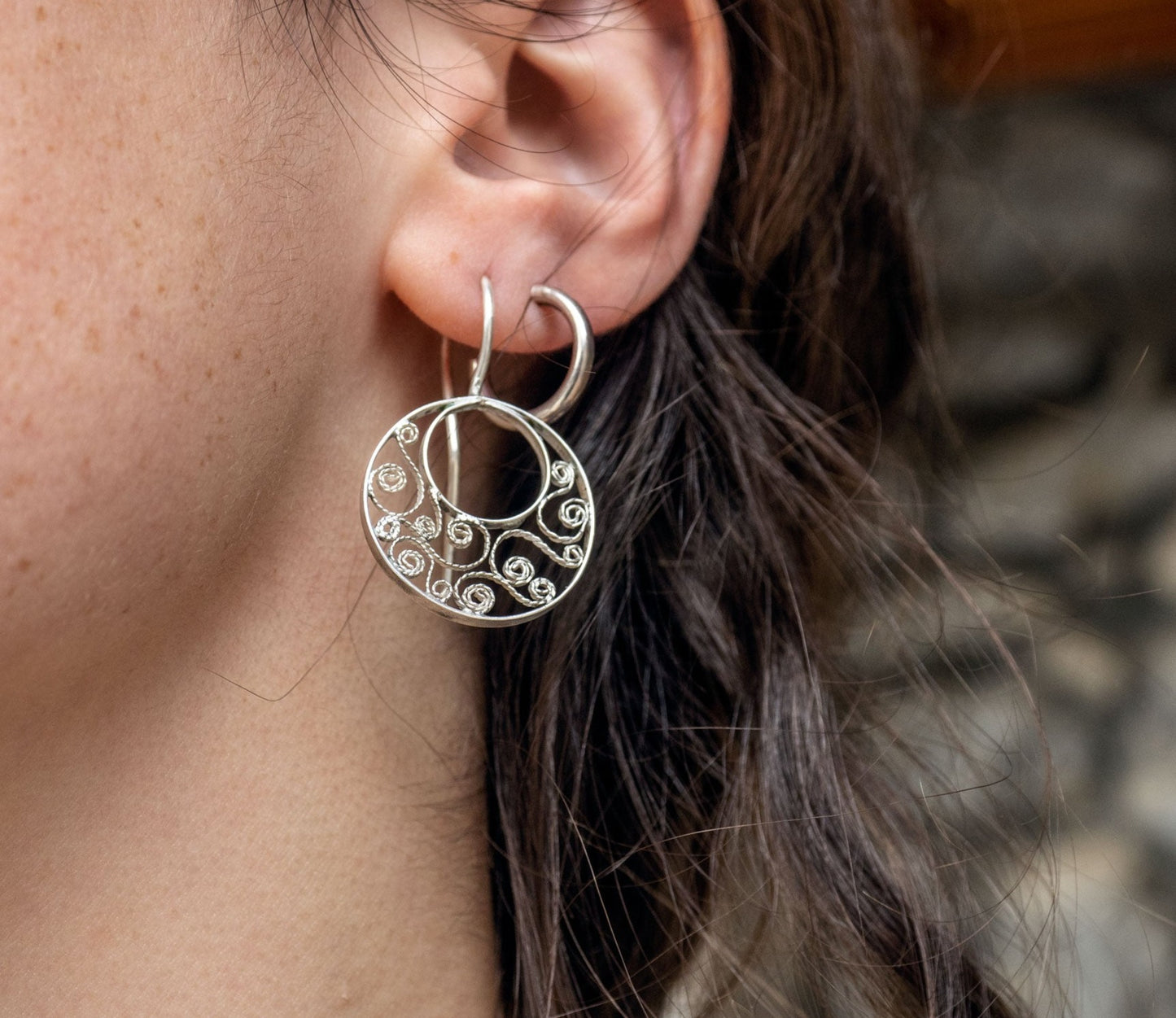 Sterling silver Filigree earrings