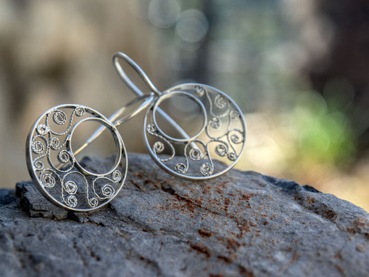 Sterling silver Filigree earrings