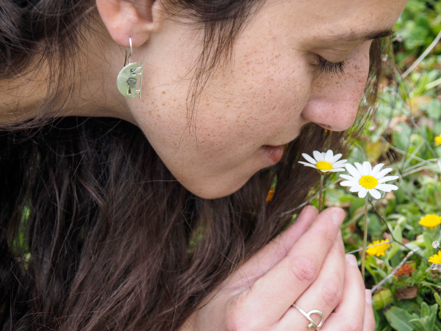 Silver 925 Dandelion Earrings