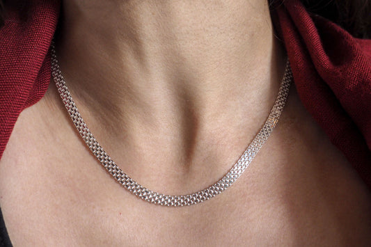 Mona | Flat Woven Chain Necklace