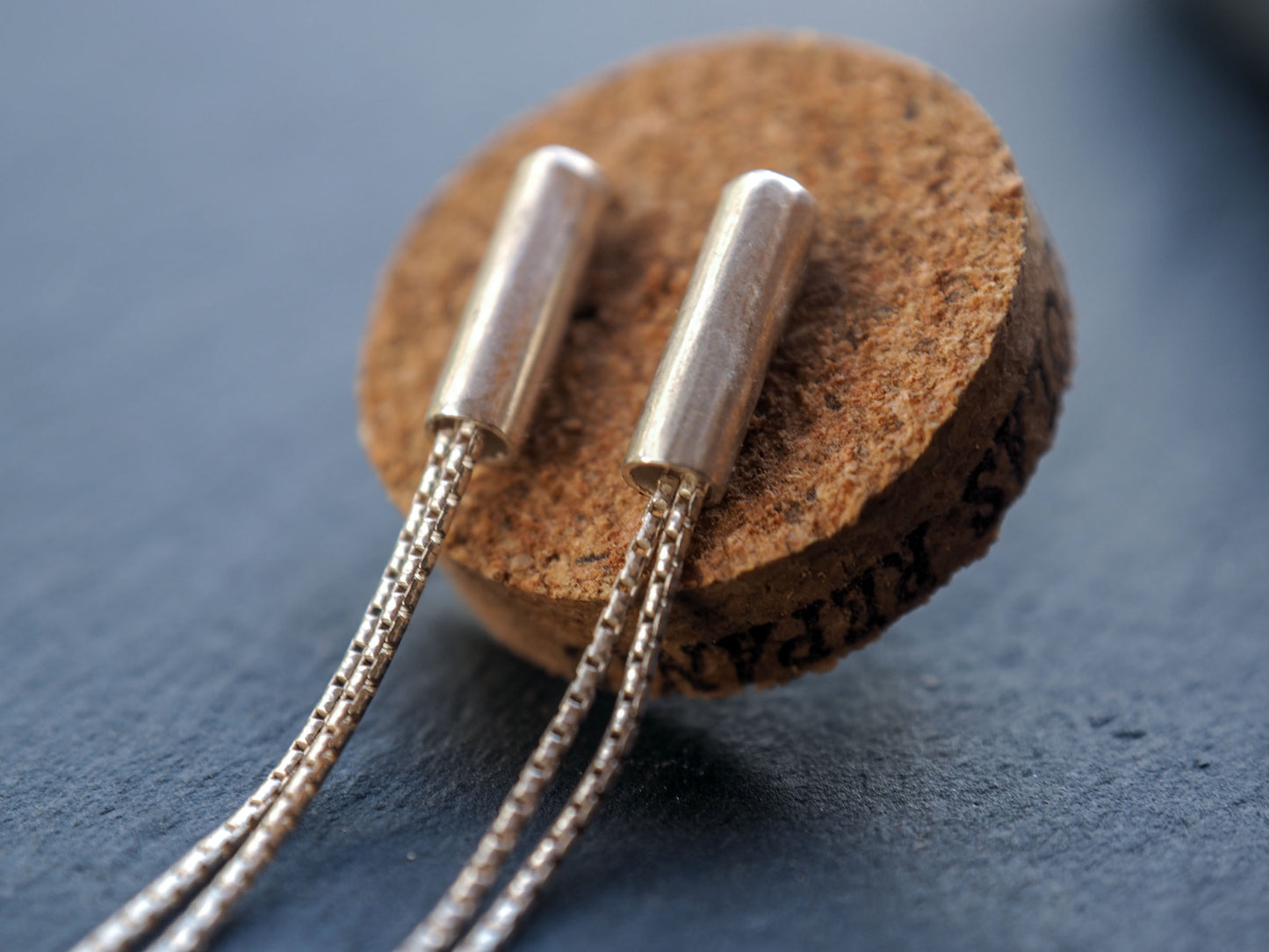 Alora | Sterling Silver Tube Studs with chain