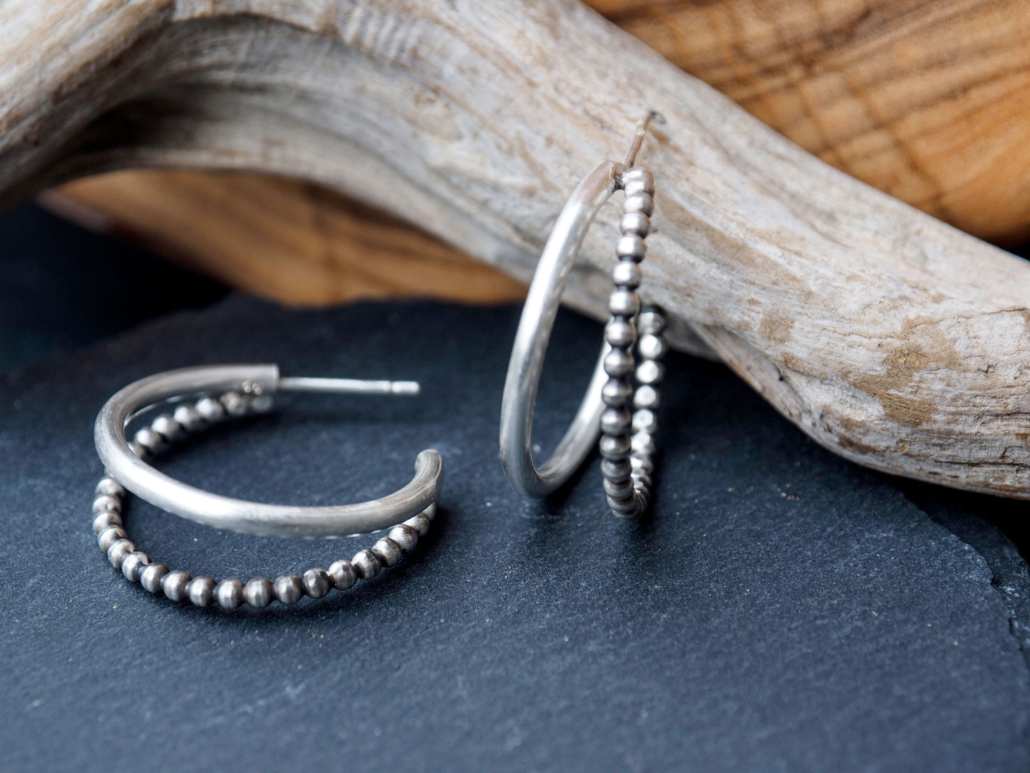 Gemma | Sterling Silver Hoop Earrings