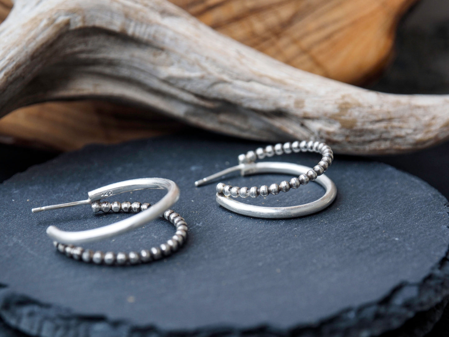 Gemma | Sterling Silver Hoop Earrings