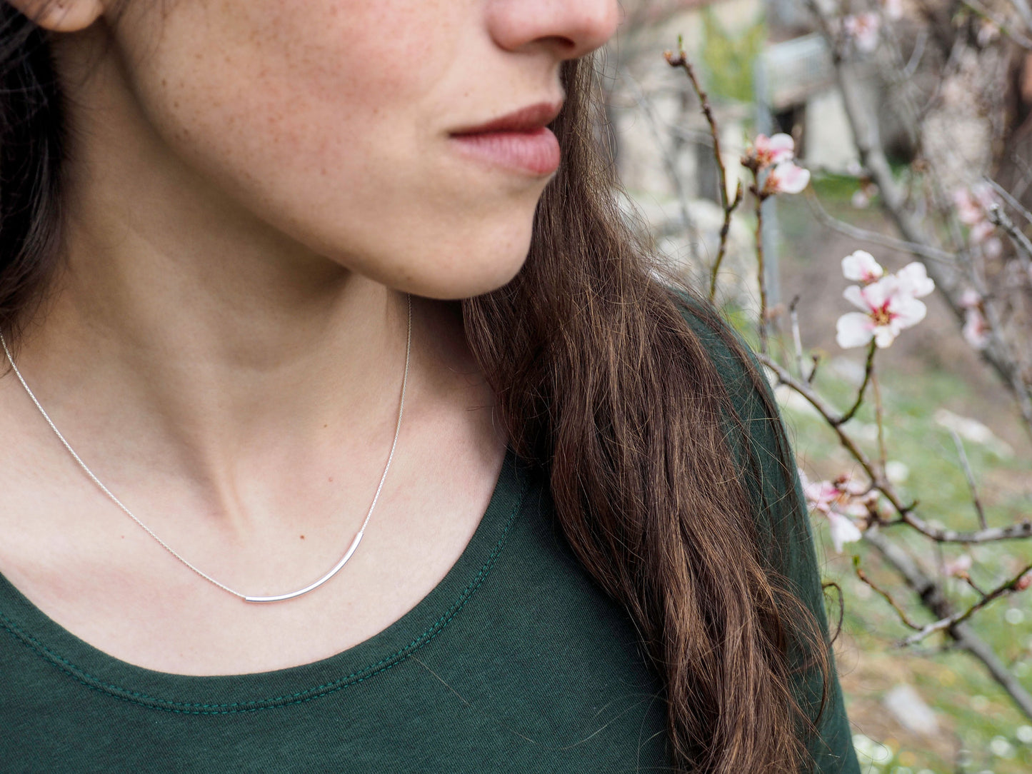 Una | Sterling Silver tube necklace