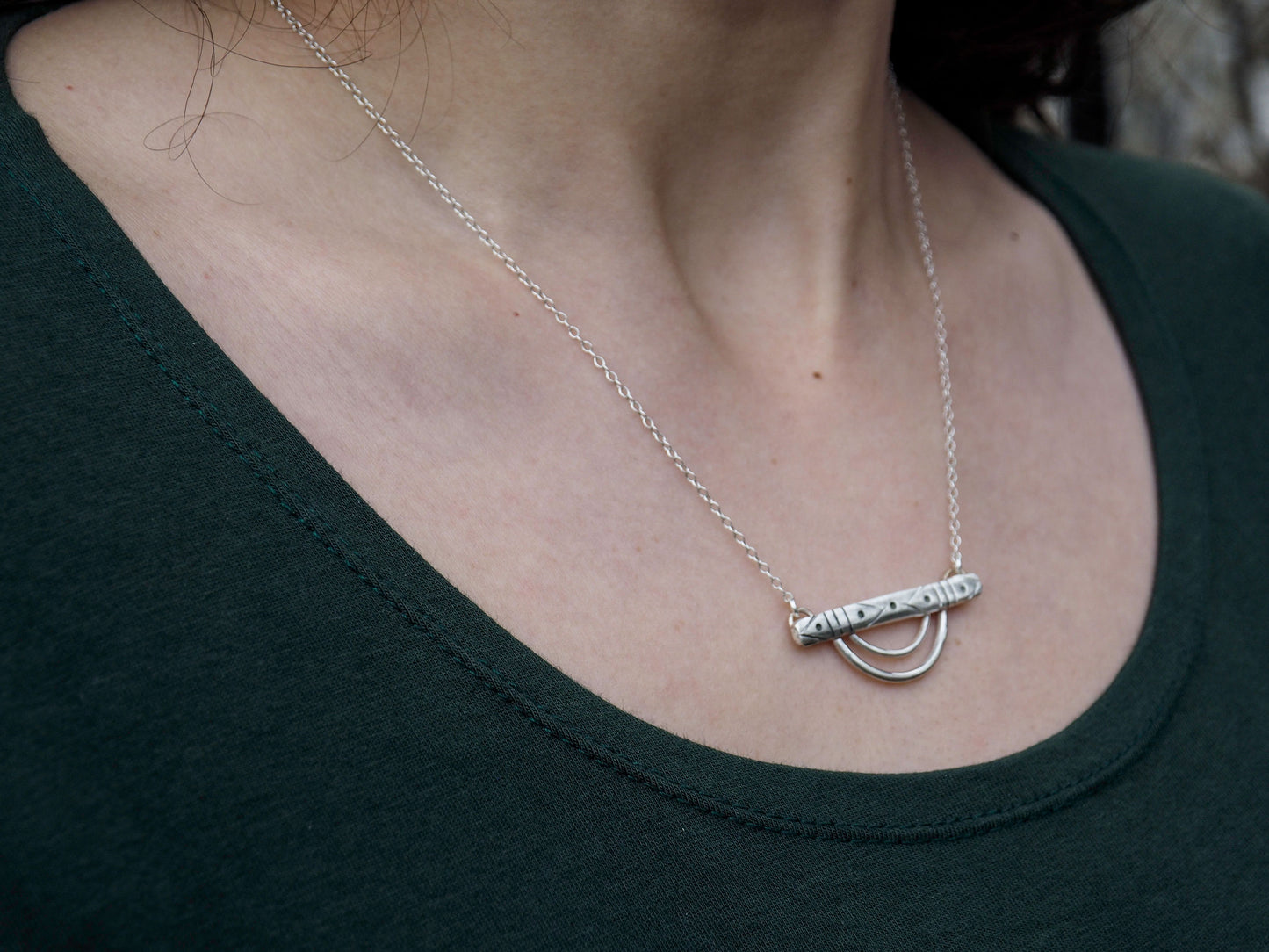 Gabrielle | Sterling Silver engraved necklace