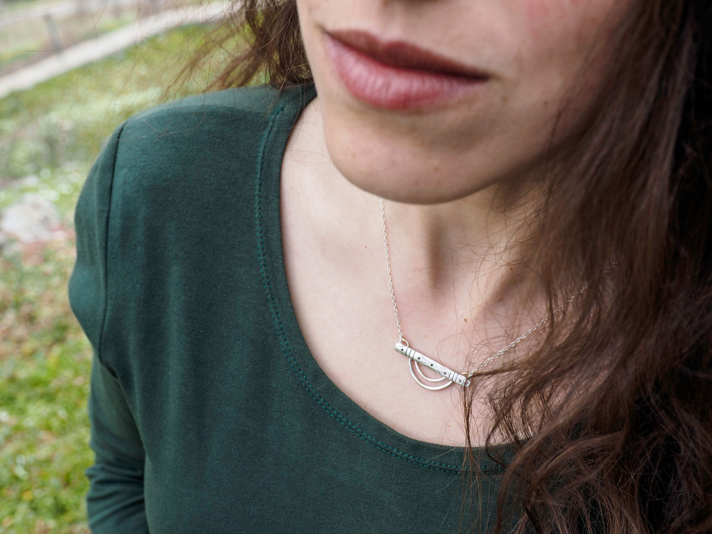 Gabrielle | Sterling Silver engraved necklace