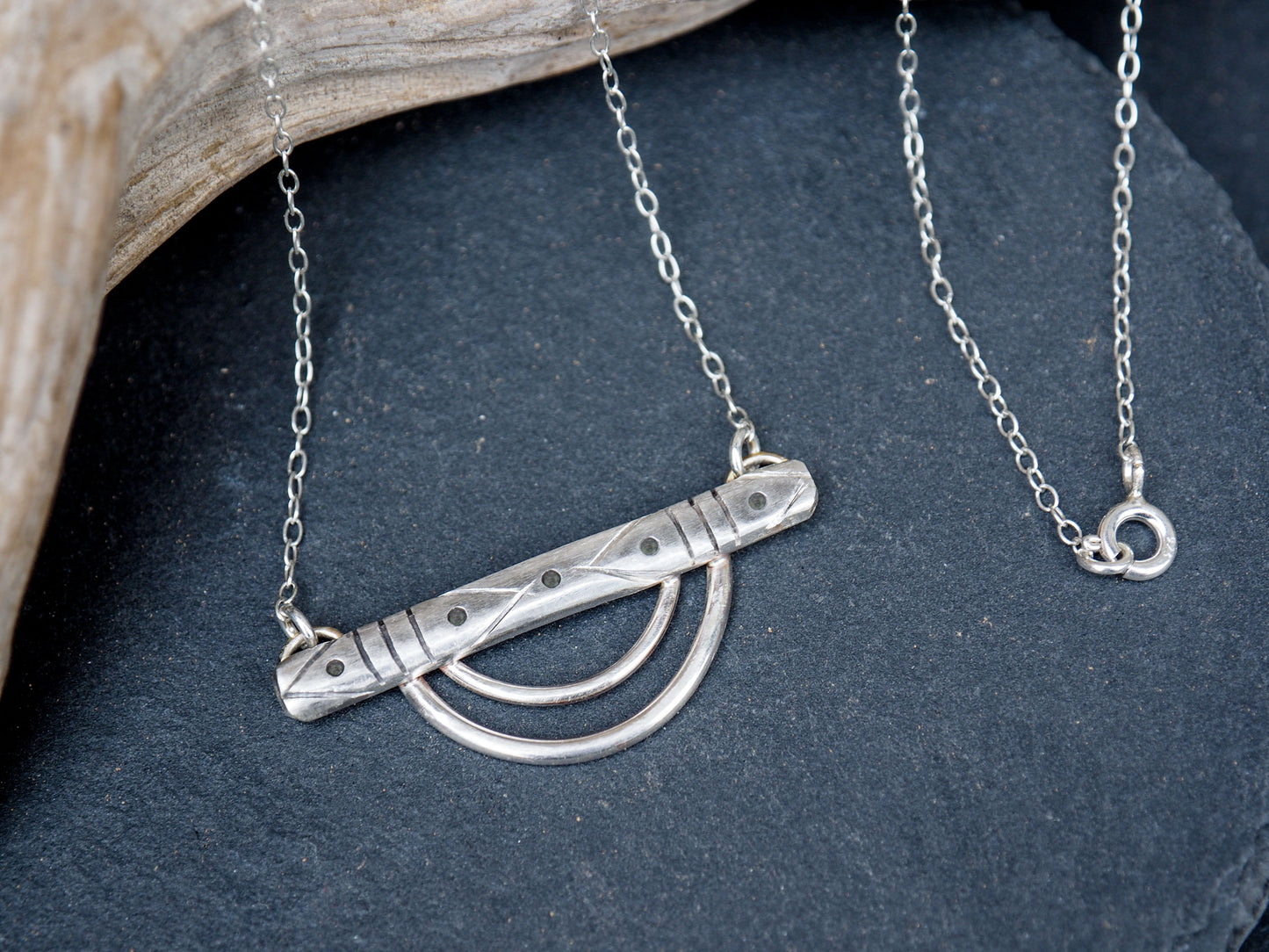 Gabrielle | Sterling Silver engraved necklace