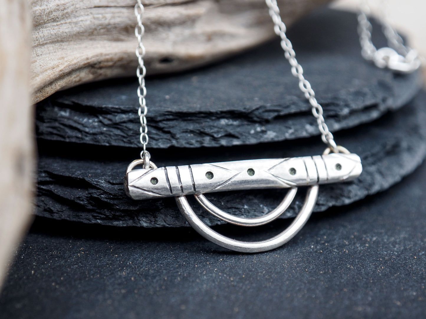 Gabrielle | Sterling Silver engraved necklace